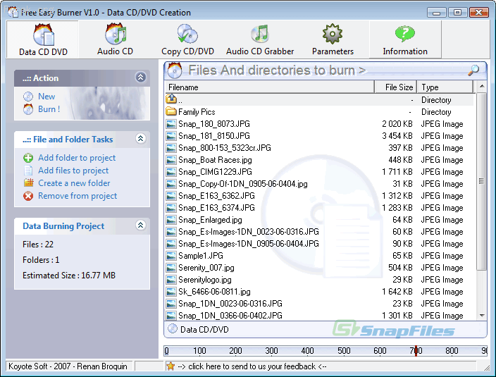 Free Easy CD DVD Burner V1.0.296 烧录光碟好帮手 软体世界 霹雳中文论坛